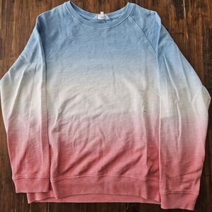 Northern Reflections Blue and Pink Ombre Sweater Size Medium